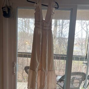 Lightweight Cream Ruffle Tiered Maxi Dress